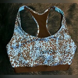 Champion Blue & Black Leopard 🐆 Fun Sports-bra